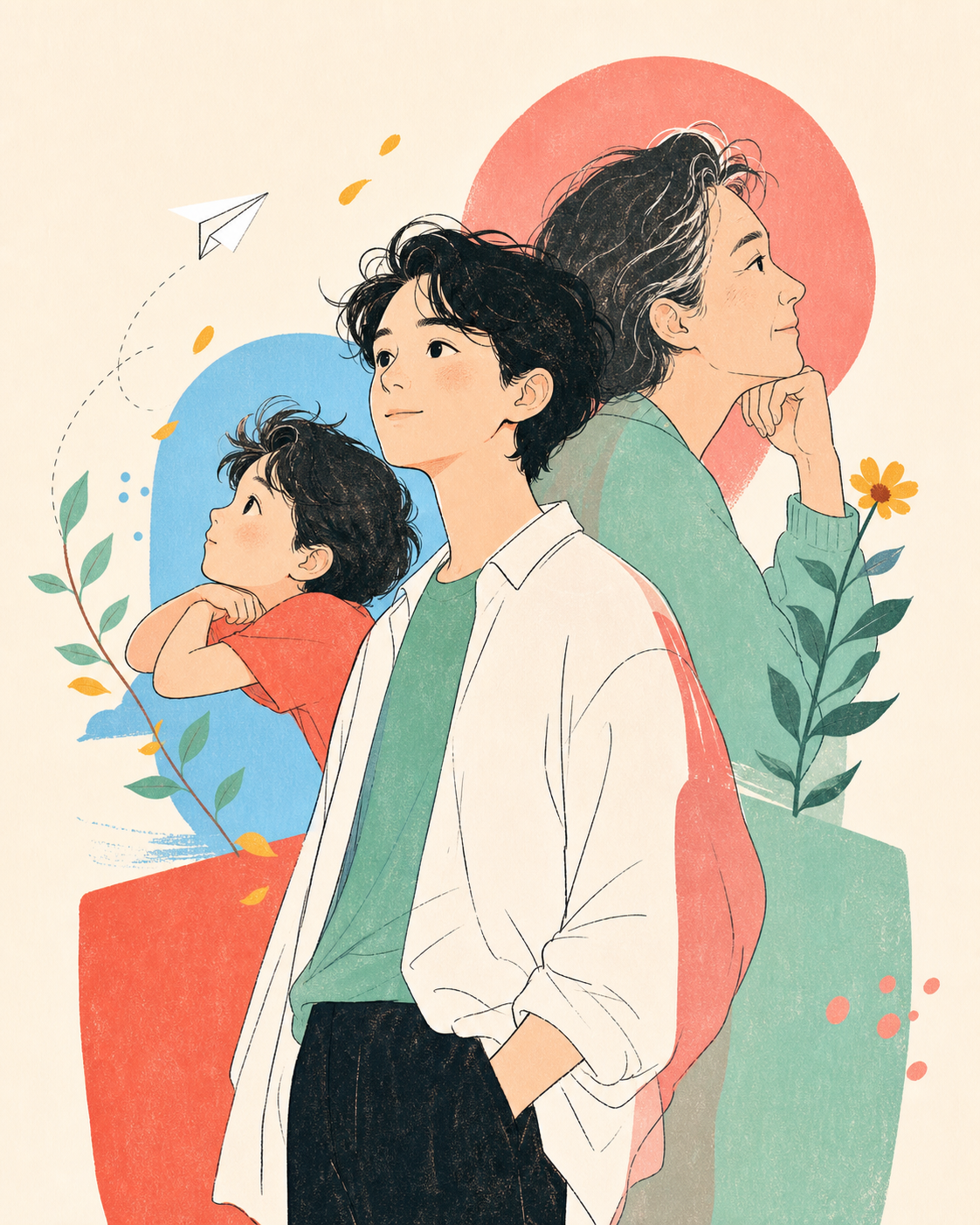 不同人生阶段的内在自我插画